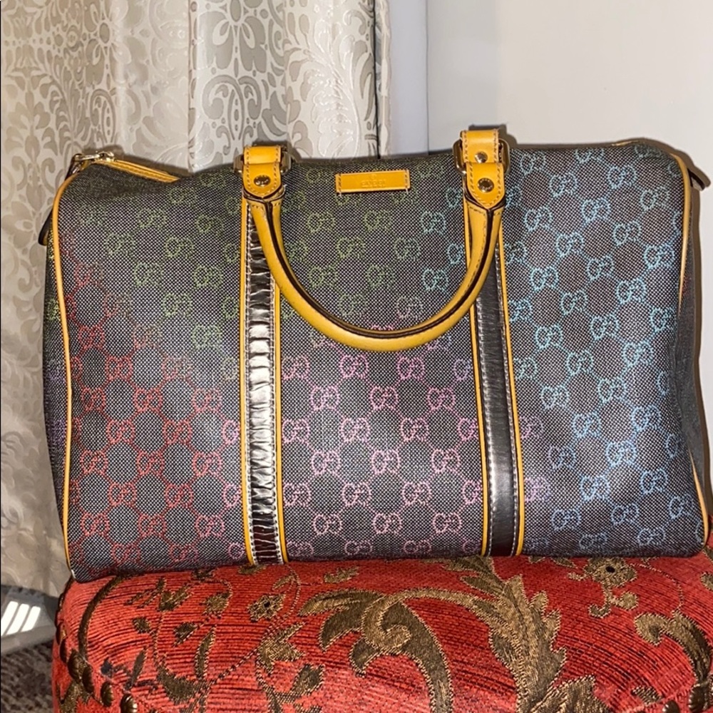 GUCCI GG plus mini Boston handbag PVC holographic